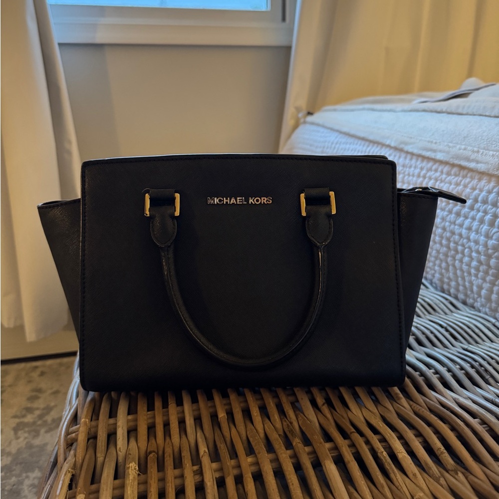 Michael Kors Black Saffiano Leather Satchel